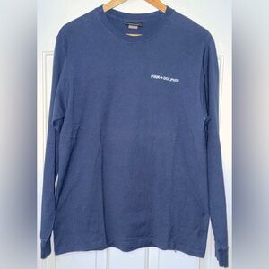 Pink Dolphin Navy Blue Long Sleeve Logo Tee Shirt Men’s Medium